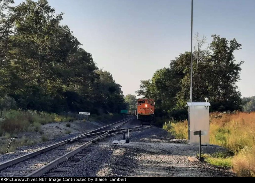 BNSF coal train tied down